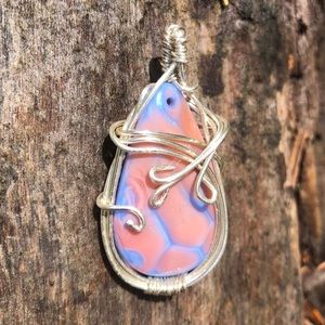 Stained Glass Silver Pendant